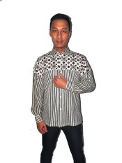 JesThink. Kemeja Pria Lengan Panjang Kombinasi Batik Printing 18
