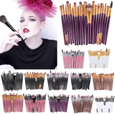JinGle 20pcs Makeup Face Powder Foundation Contour Blusher Brush Kit (Gold+Brown) - Intl