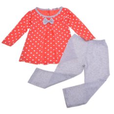 JinGle 2pcs Baby Long Sleeve Costumes Blouse + Legging Pants Suit Set Size 3 (Red) (Intl)