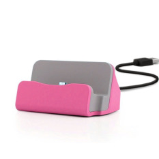 Kabel & Docking Station Charger Cradle Charging Sync Dock For iPhone 5/6 ,iPad Mini.iPod 7, iPod Touch5 - Pink