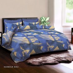 King Rabbit - Bed Cover Harbour Biru - Double (230x230) dan Single (140x230)