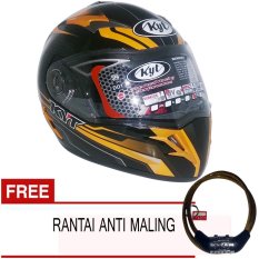 KYT Alpha Venom 1101 - Hitam Oren + Gratis Rantai Anti Maling