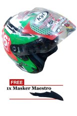 KYT Galaxy Slide Helm Pria dan Wanita - Hijau-Merah - ABS Orisinil - KYT231