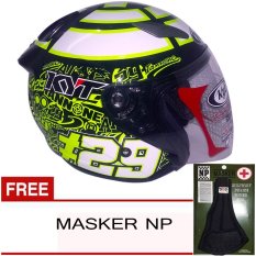 KYT Galaxy Slide Ianone The Maniac Joe - Putih Kuninf Flo Hitam + Gratis Masker NP