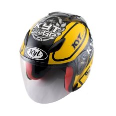 KYT Helm Half Face DJ Maru #11 Yellow Gunmetal