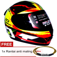 KYT R10 #2 ( Kuning Florizen Hitam merah Florizen) +Gratis Rantai Anti Maling