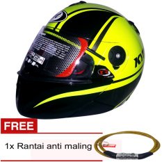 KYT X Rocket #2 ( Kuning Florizen Hitam Abu Abu) +Gratis Rantai Anti Maling