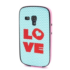 Lancase Case+Bumper Hybrid Cartoon Hard Case for Samsung Galaxy S3 mini i9190 Red Love