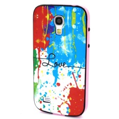 Lancase Case+Bumper Hybrid Cartoon Hard Case for Samsung Galaxy S4mini i9190 Love on Painting