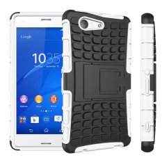 Lancase Checked Kickstand Hard Case for Sony Xperia Z3 Compact Mini (White)