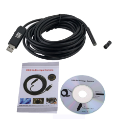 landor Waterproof 5m 7mm USB Endoscope Borescope Snake Inspection Camera Scope(Black) - Intl