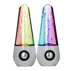 LED Dancing Water Music Fountain Light Speakers for Computer Laptop (White)
