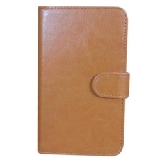 Lenovo A766 / A656 Case Book Cover Casing - Coklat Muda