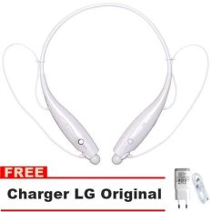 LG Tone+ HBS 730 Earset Bluetooth Wireless Stereo Headset - Putih + Gratis Charger LG Original