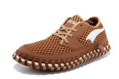 Men Hiking Shoes Non-Slip Waterproof Climbing Outdoor Running Footwear 1072(Brown white) (Intl)