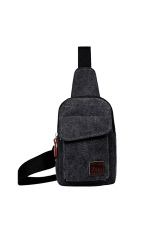 Men Sports Travel Outdoor Canvas Multipurpose Satchel Shoulder Bag Chest Pack Crossbody Bag Pocket Pouch with Adjustable Belt and Earphone Hole for iPhone Samsung HTC MP3 and Cell Phone Tablet Black - INTL