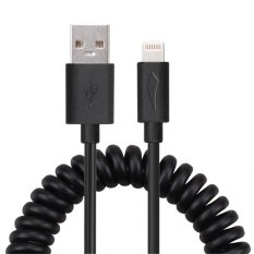 MFI Yellowknife 8-Pin Spring USB Data Sync Charger Cable for IPHONE 6 / 6 Plus - (Black)- Intl