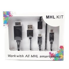 MHL Kit 6.5 Feet(2M) Universal MHL Micro USB 5Pin & 11Pin MHL to HDMI Cable 1080P HDTV Adapter for Samsung Galaxy S5 S4 S3 Note 3 Note 4 SM-N910A Galaxy Tab 3 8.0 T310 HTC LG Sony Many Colors-(Black) (Intl)
