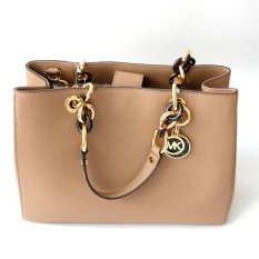 Michael Kors Cynthia Medium Leather Satchel - Dark Khaki