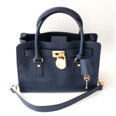 Michael Kors Hamilton East West Medium Satchel - Navy