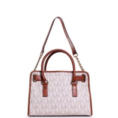 Michael Kors Hamilton Studded Ew Monogram Satchel In Vanilla IFS000133014 (Intl)