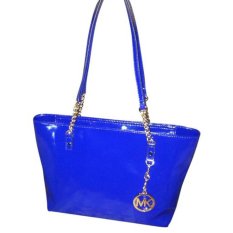 Michael Kors Jet Set Chain Item Patent Leather Tote Handbag Sapphire Blue IFS000133113 (Intl)