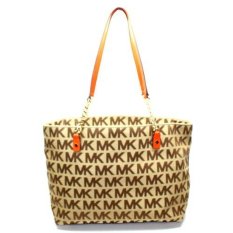 Michael Kors Jet Set EW Chain Tote Bag Beige Ebony Orange 38T2YJST7J ILQ73922P75 (Intl)