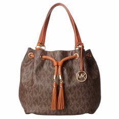 Michael Kors Jet Set Gathered Large Tote Handbag In Brown IFS000132520 (Intl)