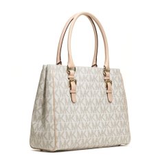 Michael Kors Jet Set Medium Work Mk Signature Tote Bag - Vanilla IFS000132756 (Intl)