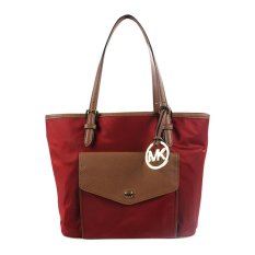 Michael Kors Jet Set Nylon Medium Pocket Multifunction Tote Dark Red I24RZ4MDGNW (Intl)