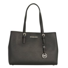 Michael Kors Jet Set Travel Large Black East West Tote Leather 30T3STVT7L