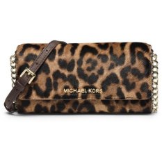 Michael Kors Jet Set Travel Leopard Hair Calf Chain Wallet IFS000138700 (Intl)