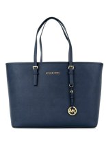 Michael Kors Jet Set Travel Saffiano - Top-Zip Tote - Navy Blue