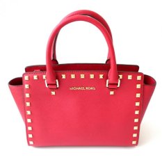Michael Kors Selma Studded Medium Satchel (Cherry)