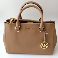 Michael Kors Sutton Medium Saffiano Leather Satchel - Dark Khaki