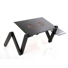 Milaan Shop - Meja Laptop Portable Aluminium with cooler big fan mousepad