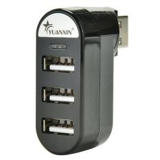 Mini 3 Port USB 2.0 Rotating Splitter Adapter Hub for PC Laptop Notebook Mac - Intl