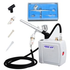 Mini Airbrush Compressor Kit Dual Action Air Brush Spray Gun Make Up Holder Hose- Intl