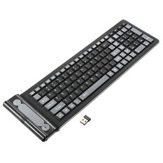 Mini Flexible Folding Roll Up Rubber Wireless Waterproof Dustproof Portable Keyboard for PC/Computer/Laptop/Notebook/Phone (Black) (Intl)