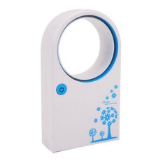 Moonar No Leaf Fan USB Mini Portable Bladeless Refrigeration Desktop Air Conditioner (Blue)