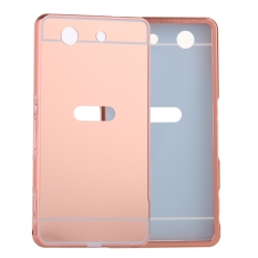 Moonmini Metal Frame Bumper with Hard PC Back Case for Sony Xperia Z1 Compact / Z1 Mini (Rose Gold)