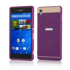 Moonmini Ultra Thin Metal Bumper Frame with Hard PC Back Case for Sony Xperia Z3 + Z3 Plus (Purple)