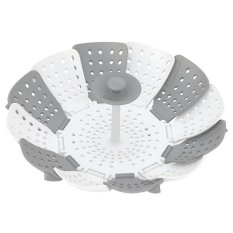 Multifunctional Lotus PP Silicone Folding Steamer Basket,Non-scratch Food Cooking Steamer(Grey) - Intl