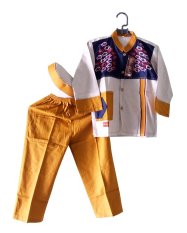 Nabawi Setelan Baju Muslim Anak Laki Laki - Putih Kuning