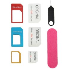 Nano SIM to Micro SIM Card Adapter + Nano SIM to Standard SIM Card Adapter + Micro SIM to Standard SIM Card Adapter + Sim Card Tray Holder Eject Pin Key Tool with Double Sided Tape for iPhone 5 and 5S, iPhone 4 and 4S, 3GS / 3G - Intl