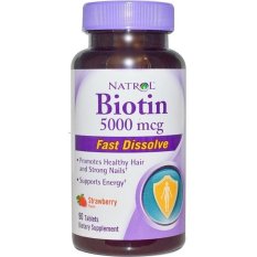 Natrol Biotin Strawberry Flavor 5000 mcg - 90 Tablets