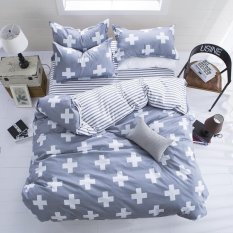 New Fashion Bedding Set 4pcs/3pcs Duvet Cover Sets Soft Cotton Bed Linen Flat Bed Sheet Set Pillowcase Home Textile (Intl)