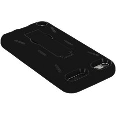 niceEshop Armor Combo Silicone Hybrid Hard Case with Kickstand for iPod Touch 5 5th (Black) (Intl)