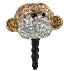 niceEshop Crystal 3D Monkey Dust Plug Ear Jack Earphone Jack for iPhone Samsung iPod HTC (Brown) - Intl