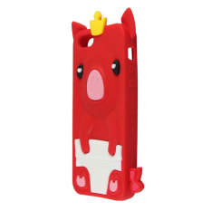 niceEshop Red 3D Pig Cartoon Animal Silicone Soft Case Cover for iPhone 5 5S (Intl)